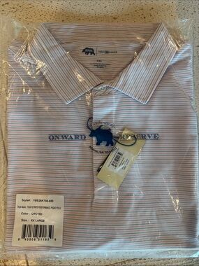 Onward Reserve Men’s Orchid Stripe Performance Polo